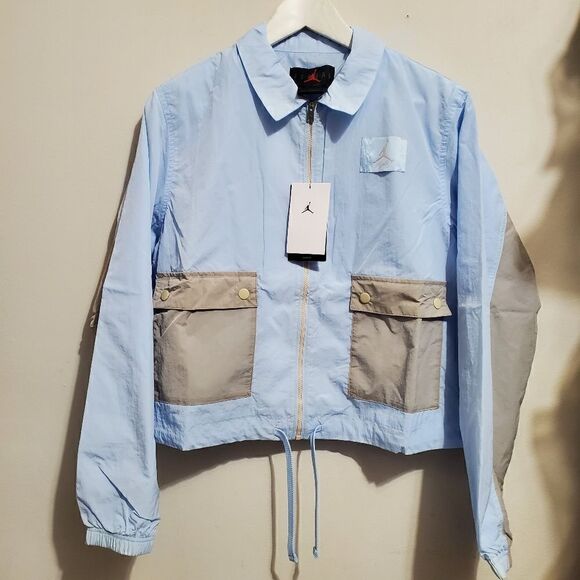 Jordans Womens Sz M Flight Woven Essentials Utility Active Jacket DD6992-438 NWT - Picture 1 of 10